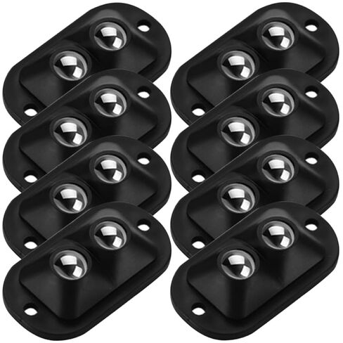 NULYLU ​​8 قطع عجلات دوارة صغيرة لاصقة لصناديق التخزين وعجلات كروية للأجهزة الصغيرة مع محامل مزدوجة سوداء صغيرة لصناديق القمامة والمنظمات in Kuwait