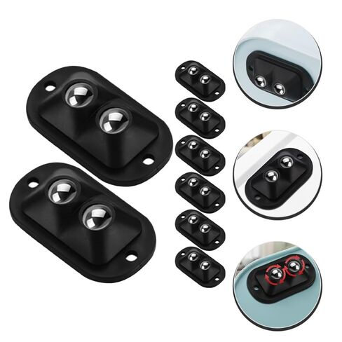 NULYLU ​​8 قطع عجلات دوارة صغيرة لاصقة لصناديق التخزين وعجلات كروية للأجهزة الصغيرة مع محامل مزدوجة سوداء صغيرة لصناديق القمامة والمنظمات in Kuwait