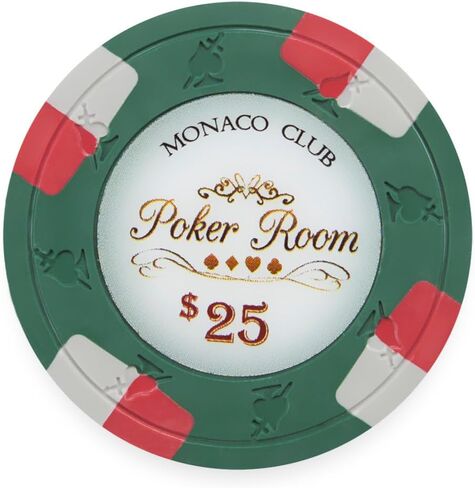 Playzaic 13.5 جرام Monaco Club Premium Poker Chips (50 حزمة) مجموعة مركبة من الطين الثقيل - رقائق كازينو كبيرة مع فئات تكساس هولدم، بلاك جاك - ملحقات ألعاب الرهان (0.50 دولار برتقالي) in Kuwait