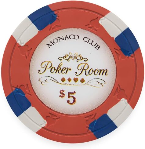 Playzaic 13.5 جرام Monaco Club Premium Poker Chips (50 حزمة) مجموعة مركبة من الطين الثقيل - رقائق كازينو كبيرة مع فئات تكساس هولدم، بلاك جاك - ملحقات ألعاب الرهان (0.50 دولار برتقالي) in Kuwait