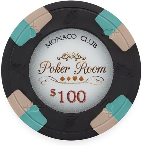 Playzaic 13.5 جرام Monaco Club Premium Poker Chips (50 حزمة) مجموعة مركبة من الطين الثقيل - رقائق كازينو كبيرة مع فئات تكساس هولدم، بلاك جاك - ملحقات ألعاب الرهان (0.50 دولار برتقالي) in Kuwait