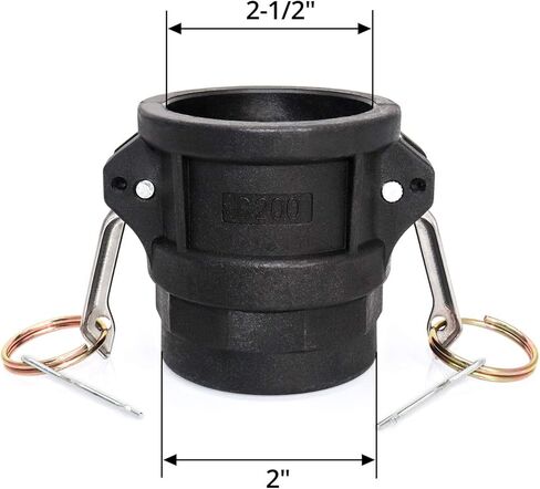 QWORK Hose Fitting, Polypropylene Type D Cam & Groove Fitting- -2" Female Coupler x 2" NPT Female in Saudi Arabia