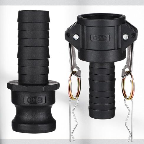 Pangda 4 مجموعات / 8 قطع تركيبات Camlock 1 بوصة من النوع C & E مجموعة أدوات تركيب خرطوم وأخدود من البولي بروبيلين مع وصلات Camlock أنثى وذكر 1 بوصة × 1 بوصة خرطوم عرقوب وكاميرا وأنبوب in Saudi Arabia