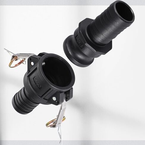تركيبات Kathfly Camlock مقاس 1-1/2 بوصة بولي قياسي من النوع C & E من البولي بروبيلين ومجموعة تركيب خرطوم الأخدود مع Camlock أنثى وذكر 1-1/2 بوصة × كاميرا شانك خرطوم 1-1/2 بوصة ووصلة أخدود (مجموعتان/ 8 قطع) in Kuwait