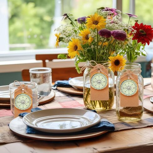 TaoBary 60 Pcs Compasses Bulk Glow in The Dark Wedding Favors Set Mini Compass Nautical Party Souvenir with Kraft Tags and Organza Bag for Guests Birthday Travel Gift Christmas Ornaments in Saudi Arabia