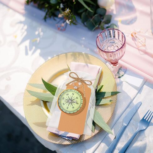 TaoBary 60 Pcs Compasses Bulk Glow in The Dark Wedding Favors Set Mini Compass Nautical Party Souvenir with Kraft Tags and Organza Bag for Guests Birthday Travel Gift Christmas Ornaments in Saudi Arabia