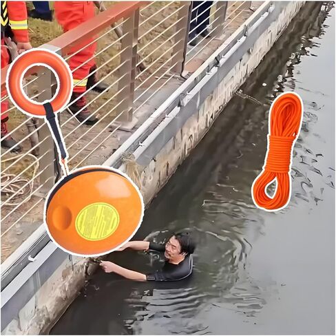 مجموعة أقراص رمي الإنقاذ القابلة للطفو مكونة من 3 قطع، معدات إنقاذ المياه القابلة للرمي مع حلقة يد مطاطية 16.5 سم وحبل 40 مترًا، مجموعة إنقاذ الغرق الأساسية لحراس الإنقاذ وراكبي القوارب in Saudi Arabia