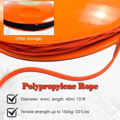 Professional Water Rescue Disc with 40m Rope – Throwable Safety Equipment for Boating, Swimming Pools & Beaches – Essential Lifesaving Gear for Drowning Prevention in Saudi Arabia