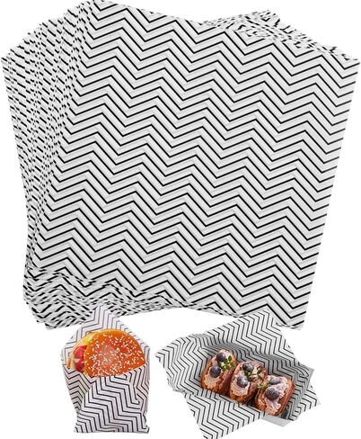 100 قطعة من ورق ديلي الشمعي المتموج من KIKISML، مقاس 7 * 7 بوصة، ورق همبرغر ورقي مقاوم للدهون من الدرجة الغذائية، بطانات سلة الطعام للساندويتشات والبرجر والبطاطا المقلية للحفلات والمهرجانات والخارجية - وردي in Kuwait