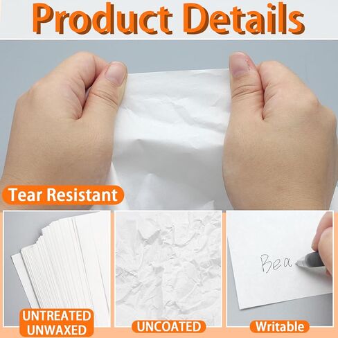 Zooyinfy 150 قطعة من ورق الجزار الأبيض للتسامي، 12 × 12 بوصة، أوراق الجزار للاستعمال مرة واحدة، ورقة لحم مربعة، بدون شمع لتغليف المدخن، مشروع فني بالضغط الحراري للحوم in Kuwait