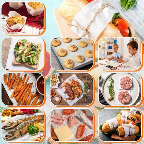 Zooyinfy 150 قطعة من ورق الجزار الأبيض للتسامي، 12 × 12 بوصة، أوراق الجزار للاستعمال مرة واحدة، ورقة لحم مربعة، بدون شمع لتغليف المدخن، مشروع فني بالضغط الحراري للحوم in Kuwait