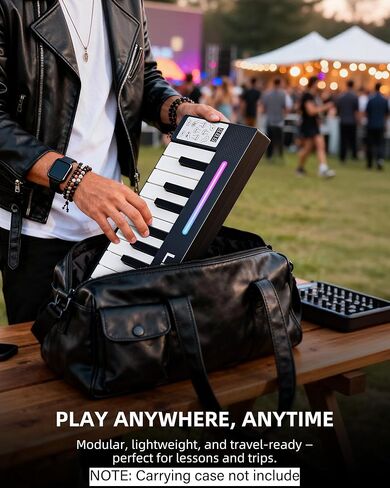 LEKATO Portable Piano Keyboard, 4 pcs Magnetic Electric Piano with Up to 88 Keys, 128 Tones, 128 Rhythm, 21 Demo, Split, Dual Tone, Record, Bluetooth MIDI, Headphone Jack, for Beginners Home Travel in Saudi Arabia
