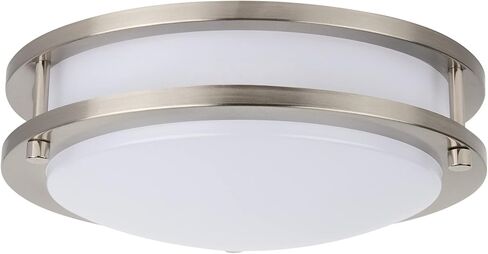 Diodesy- Flush Mount Ceiling Double Ring Light Fixture 16 Inch 24W 2700K/3000K/3500K/4000K/5000K Selectable 1680 Lumens Dimmable LED Round Dual Band Trim Brushed Nickel for Kitchen Bedroom Hallway in Kuwait