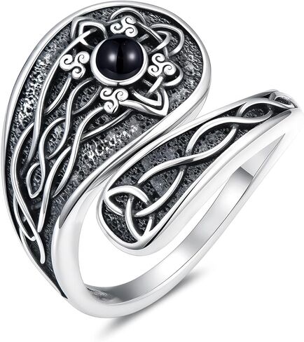 Witches Knot Spoon Rings for Women 925 Sterling Silver Vintage Celtic Knot Witch Rings Celtic Knot Adjustable Thumb Ring Gifts for Women in Saudi Arabia