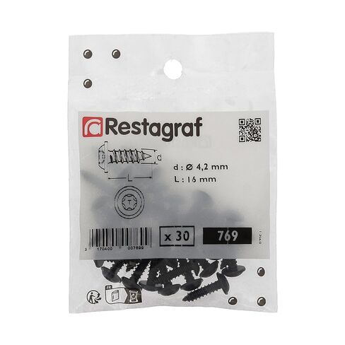 RLX TORX مسامير معدنية رأس مستديرة RLX في كيس 4.2 مم × 16 مم ، NFE 25-655 ، الزنك الأسود ، حزمة 30 in Saudi Arabia
