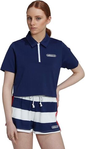 adidas Originals Crop Zip Polo Shirt, Night Sky in Saudi Arabia