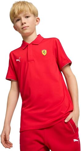 Puma Kid's Scuderia Ferrari Race Cloudspun Polo ، Black SS25 ، صغير in Kuwait