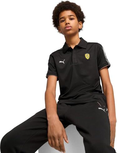 Puma Kid's Scuderia Ferrari Race Cloudspun Polo ، Black SS25 ، صغير in Saudi Arabia