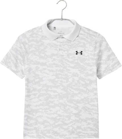 Under Under Armor Boys Standard Matchplay Print Golf Polo ، Black/Castlerock/Pitch Gray in Saudi Arabia