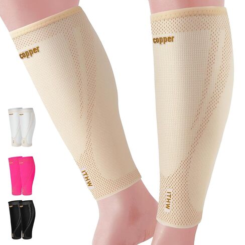 Copper Calf Compression Sleeves for Men Women, Shin Splint Relief, Grip in Saudi Arabia