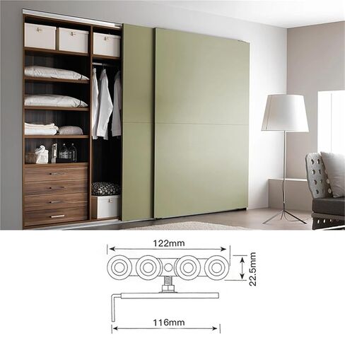 KAK Stainless Steel Sliding Door Rollers Bear 120KG Bedroom Wood Door Hanging Wheels Meeting Room Wardrobe Door Roller Wheels in Saudi Arabia