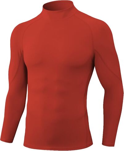 قمصان ضيقة من الرجال Queerier MENT LOND SELEVE MOCK BASE BASE TOP ATTLAY in Kuwait