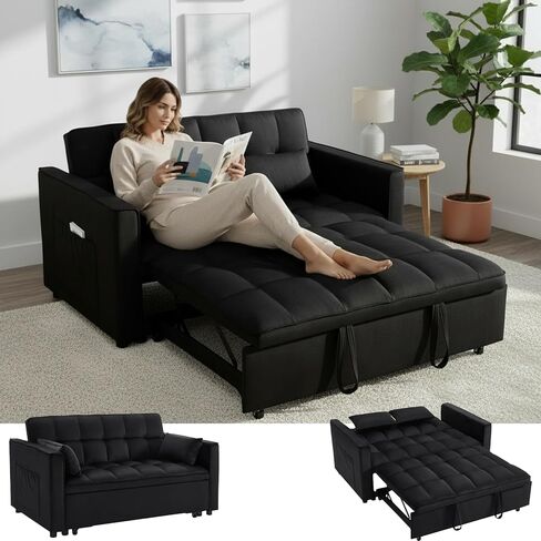سرير أريكة Loveseat القابل للتحويل للمساحات الصغيرة ، وأريكة السحب 3 في 1 مع تصميم حديث (رمادي) in Saudi Arabia