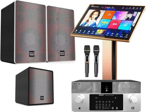 TSRINBQ82 2TB 41K 22" Karaoke Player Intelligent Voice Keying Machine Online Movie Dual System Coexistence Real Time Score 22" Touch Screen Professional Speaker Amplifier Subwoofer Home Set in Saudi Arabia