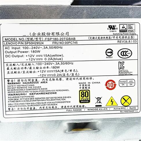 HK280-72PP 00PC745 00PC750 00PC752 00PC774 00PC790 PA-2221-3V FSP180-20TGBAB 10 + 4 Pin 180W مصدر الطاقة in Kuwait