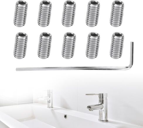 10pcs 155023 Replacement Screw Kit for Moen Faucets Part, Stainless Steel Set Screws with Hex Wrench for Single Handle Kitchen & Bathroom Faucet Repair Accessories in Saudi Arabia