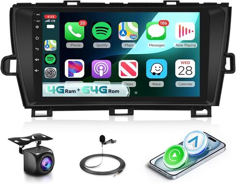 Stereo Carplay Car Stereo لـ Toyota Prius 2010-2015 مع JBL مع شاشة تعمل باللمس بحجم 9 بوصات ، [Qualcomm 8-Core 4+64GB] Upriding Android 13 Car Radio Android Auto BT5.1/DSP/HI-RES AUDIO/WIFI/SWC/GPS/OTA in Kuwait