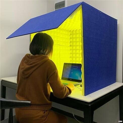 حجرة سطح مكتب عازلة للصوت مع قطن ممتص للصوت، ولوحات عالية الكثافة للاستوديوهات والمكاتب والتسجيل المنزلي - مثالية لتقليل الضوضاء وتحسين جودة الصوت in Kuwait