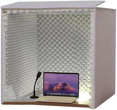 Portable Vocal Recording Booth - Soundproof Microphone Isolation Shield for Desktop, Noise Reduction Cover for Music Studio & Podcasts (Purple, 60 * 60cm) in Saudi Arabia