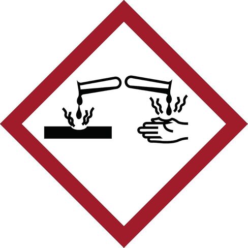 Brady 118895 Coated Paper GHS Corrosive Picto Labels , Black/Red On White, 2" Width x 2" Height, Pictogram "Corrosive" (4 Labels per Card, 1 Card per Package) in Saudi Arabia