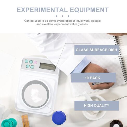 VILLFUL 10pcs Laboratory Watch Glass for Chemical Experiments School Science Teaching Evaporating Dish Glassware for Fluid Surface Acceleration in Saudi Arabia