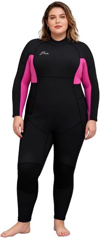 Hevto Plus Size Women Wetsuit 3/2mm Neoprene Full Body Wet Suit Keep Warm for Cold Water Swimming Surfing in Saudi Arabia