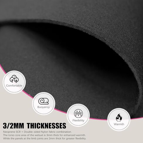 Hevto Plus Size Women Wetsuit 3/2mm Neoprene Full Body Wet Suit Keep Warm for Cold Water Swimming Surfing in Saudi Arabia