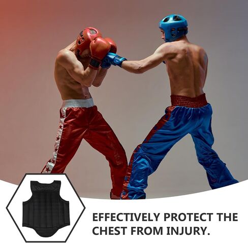 NULYLU ​​واقي الصدر للملاكمة، معدات واقية مريحة للصدر، مقاومة للصدمات، أسود للبالغين، متوسط ​​للتدريب على الفنون القتالية والرياضات القتالية in Kuwait