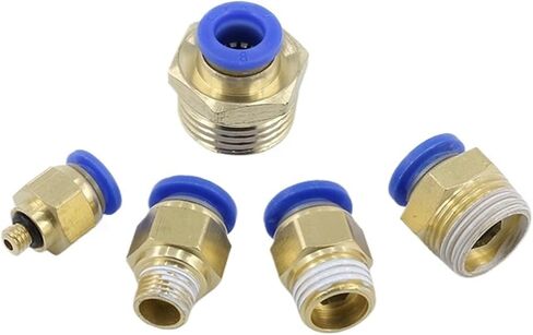 2 قطعة موصل هوائي PC4-M5 إدراج سريع الاتصال السريع غرامة الأسنان متري الموضوع بولي Pipe الأنابيب تركيبات مستقيمة (PC10-M12x1.75) in Kuwait