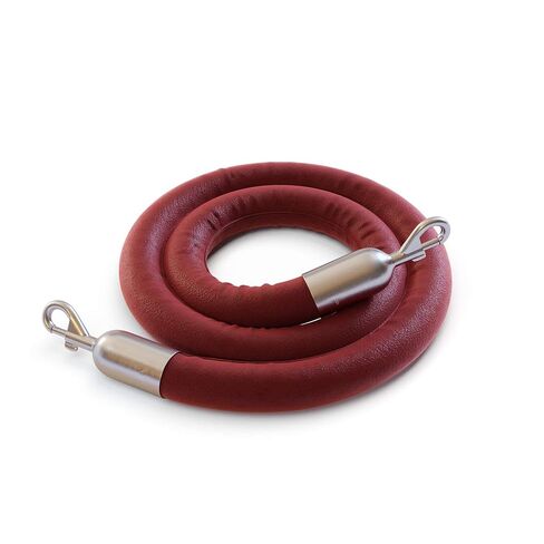 Montour Line Maroon Heavy-Duty Naugahyde Rope 6 Feet with Polished Steel Snaps and Cotton Core, Post Queue Line Barrier for Movie Theaters, Grand Openings, Hotels in Saudi Arabia