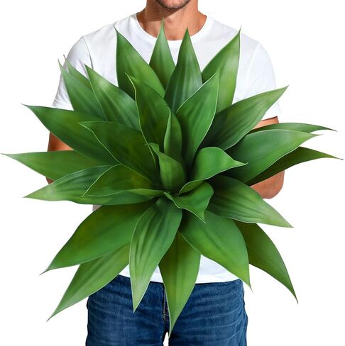Artificial Plants Fake Agave Succulent Plant 28 Inch Big Size Faux Succulents Stems for Indoor Outdoor Realistic & Natural Home Decor Plants for Office Housewarming 2 Pack in Kuwait