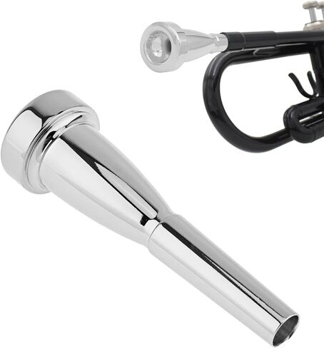 ZLXHDL Trumpet Mouthpiece - 3C/1.5C/1C Silver Color Pure Full Copper Silver Plating Trombone Mouthpiece for Beginners and Professional Players for Bach Conn(1C) in Saudi Arabia