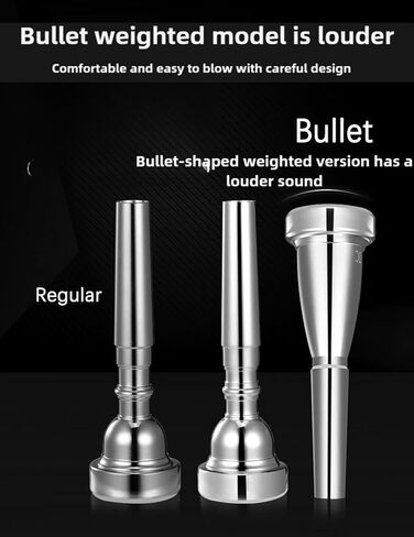 ZLXHDL Trumpet Mouthpiece - 3C/1.5C/1C Silver Color Pure Full Copper Silver Plating Trombone Mouthpiece for Beginners and Professional Players for Bach Conn(1C) in Saudi Arabia