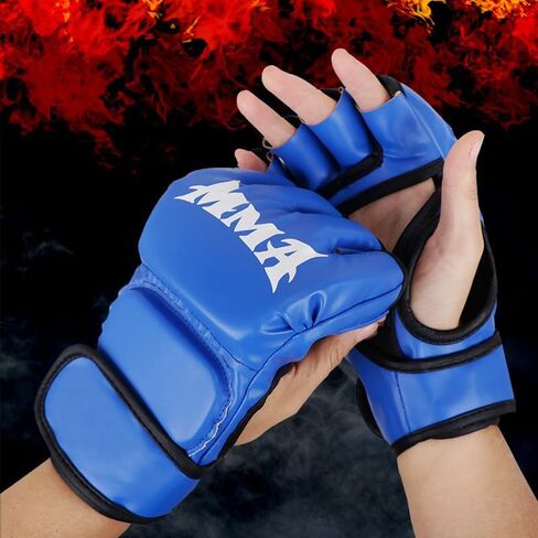 1 Pair Half Finger Boxing Gloves for MMA, Kickboxing, Karate, Muay Thai Training - Fitness Gloves, Training Gear in Saudi Arabia