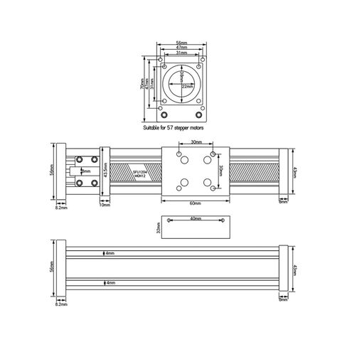 Mini XYZ axis Slide Table with SFU1605 Ball Screw(150mm) in Saudi Arabia