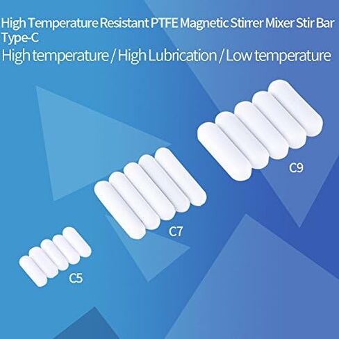 TOPINCN 5 قطعة محرك مغناطيسي خلاط تحريك بار نوع C اللون الأبيض PTFE تحريك بار مختبر النمام البرغوث للخلاط المغناطيسي (C5 * 15 مللي متر) in Kuwait