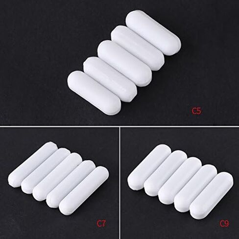 TOPINCN 5 قطعة محرك مغناطيسي خلاط تحريك بار نوع C اللون الأبيض PTFE تحريك بار مختبر النمام البرغوث للخلاط المغناطيسي (C5 * 15 مللي متر) in Kuwait