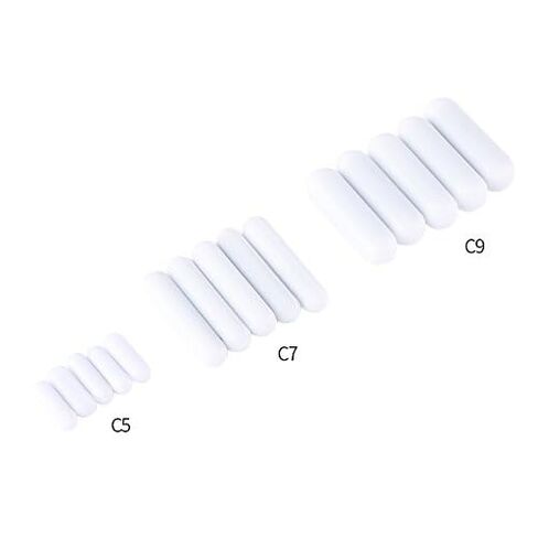 TOPINCN 5 قطعة محرك مغناطيسي خلاط تحريك بار نوع C اللون الأبيض PTFE تحريك بار مختبر النمام البرغوث للخلاط المغناطيسي (C5 * 15 مللي متر) in Kuwait