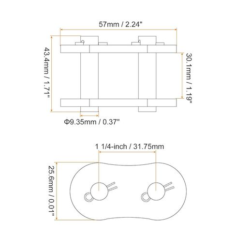 #US 5pack #100 سلسلة كونتور لينك الأسطوانة 1 1/4 "الملعب الكربون الصلب لسلسلة 20A in Kuwait