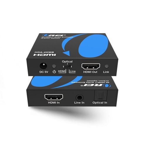 جهاز تضمين الصوت OREI 4K HDMI، جهاز إدخال الصوت التناظري الرقمي Audi + DVI إلى HDMI يدعم TOSLINK بصري 3.5 مم جاك AUX إدخال الصوت 4K60 هرتز 18 جيجابت في الثانية HDR HDCP2.2 in Saudi Arabia